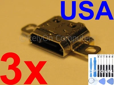3x Micro USB Charging Port Sync For Amazon Kindle Fire 7 SR043KL 2017 7th Tablet
