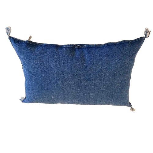 Federa per cuscino in seta di cactus marocchino 21"x13", cuscino in seta di cactus blu lombare - Foto 4 di 4