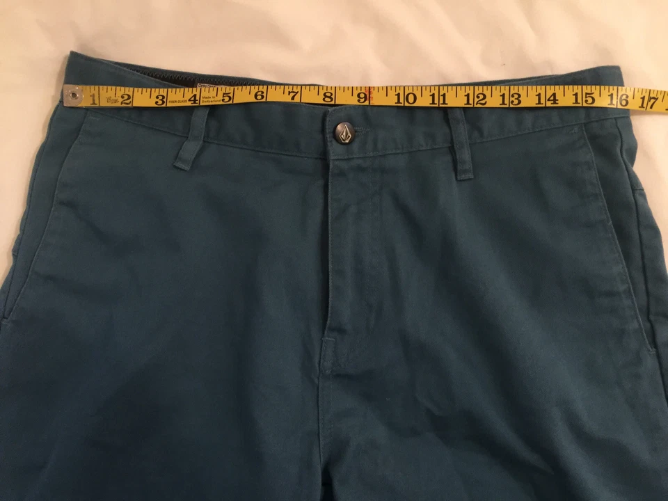 Volcom Shorts 31 W X 10.5 Men’s Flat Front 4 Pocket Twill Blue - C Details - Image 4 of 4