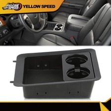 Dual Cup Holder Insert Fit For 2007-14 Cadillac Gmc Chevy Black Front Floor Part