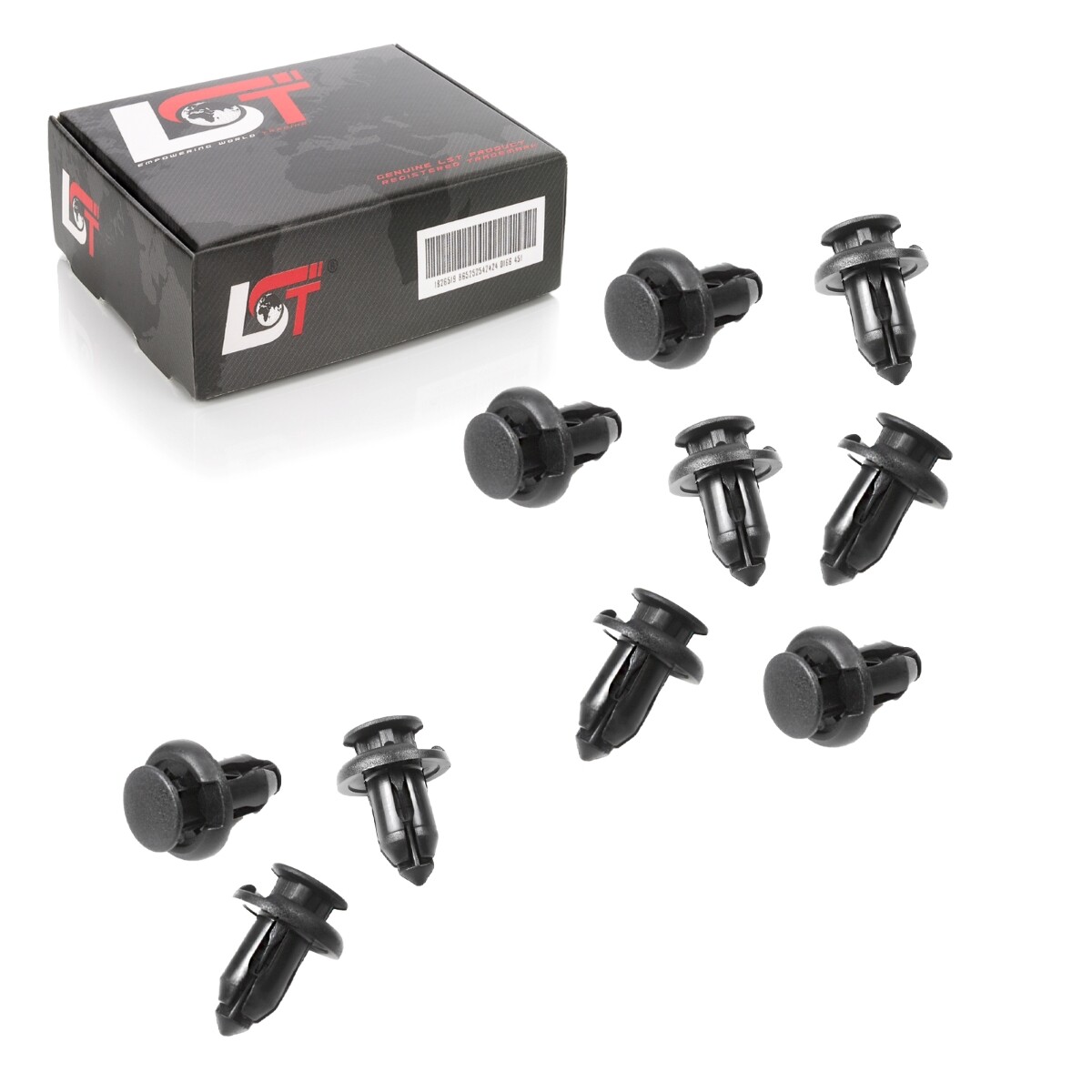 10x Universal Bumper Fastening Clips Black