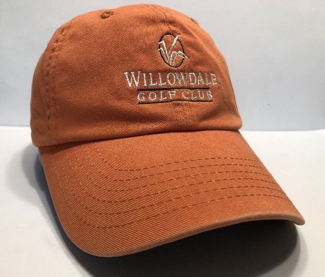 Willowdale Golf Club Scarborough ME Cap Hat Adult Adjustable Orange