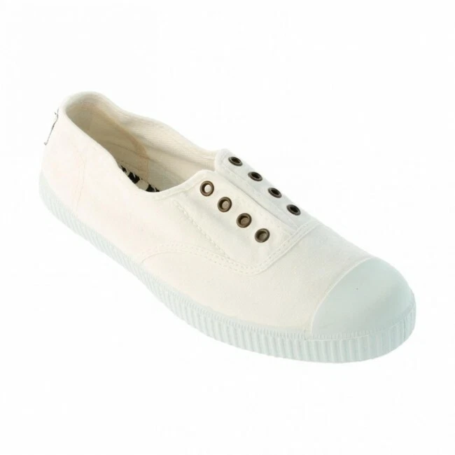 White clearance laceless plimsolls