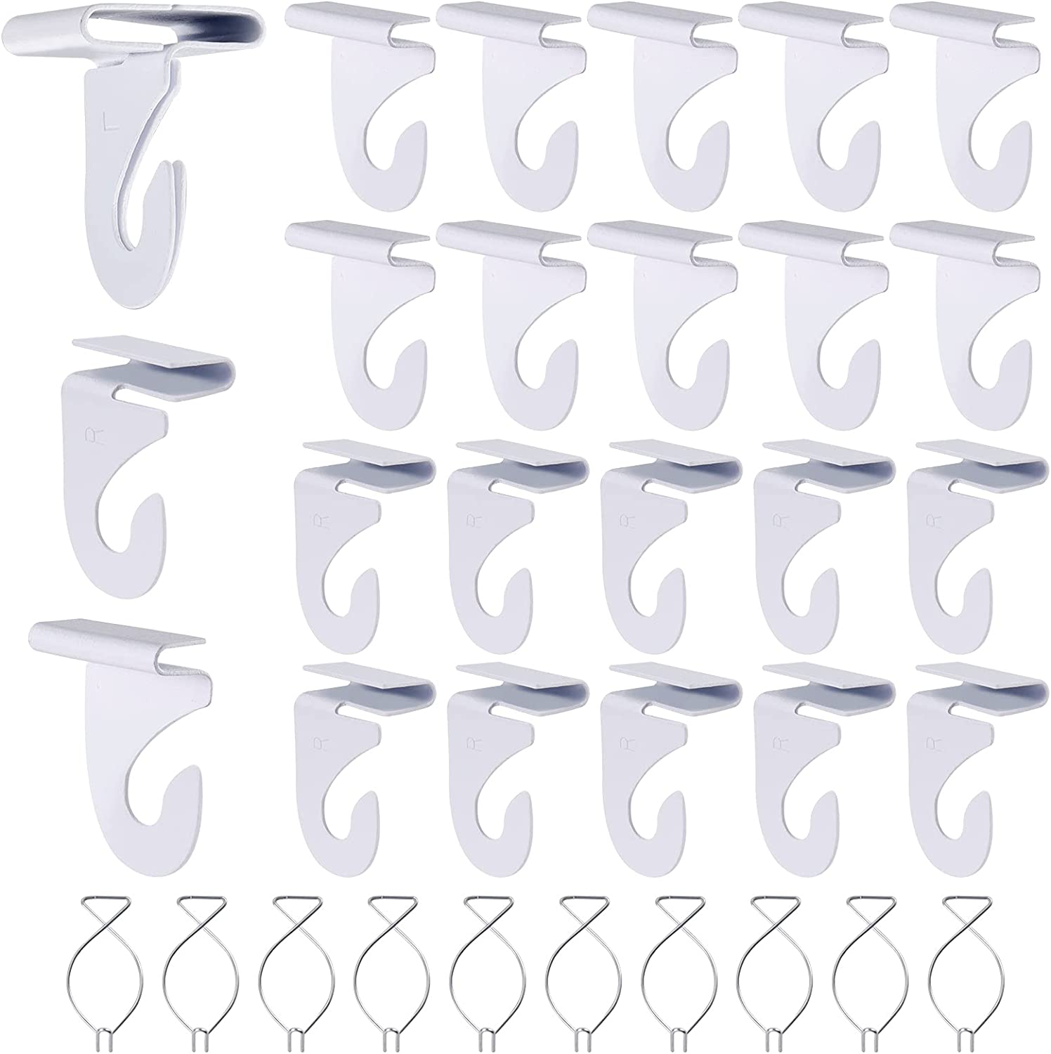 20 Drop Ceiling Hooks for Classrooms & Offices, White Heavy Duty Ceiling Hooks f