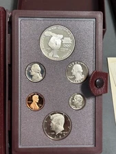 1983 OLYMPICS US Mint PRESTIGE Leather PROOF SET 90% Silver Dollar COA BOX