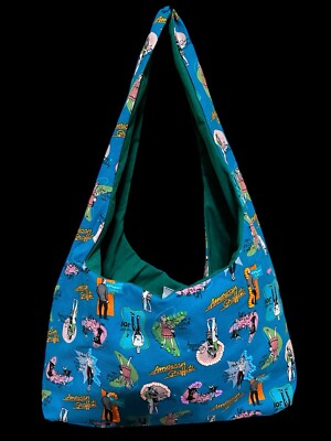 Handmade Blue American Graffiti Retro Diner Jukebox Drivein 50s 60s Shoulder Bag