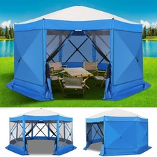 15x15ft Pop up Gazebo Canopy Tent with Mosquito Netting Patio Screened Shelter