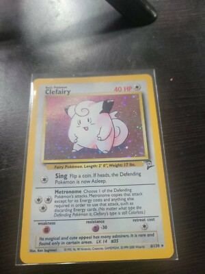 holographic clefairy pokemon card 1995 Holo Clefairy Pokemon Card 2nd Set Mint!
