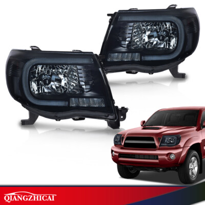 Black LED Tube Projector Headlights – For 2005-2011 Toyota Tacoma TRD – Left+Right – OEMdepots