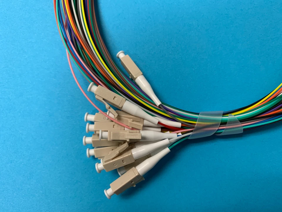 12 Optic Fiber Pigtail, Color-Coded, MMF OM4, LC/UPC, 900um, 3 Meter, Unjacketed - Image 3 of 4