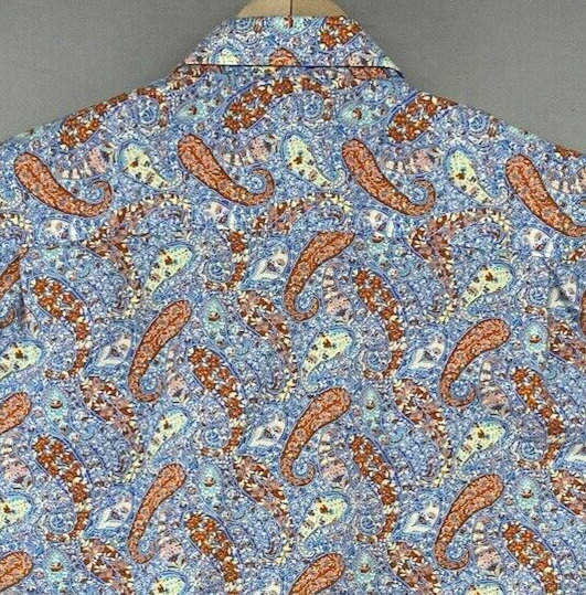 Alan Flusser Button Shirt Mens XL -Paisley -Long … - image 11