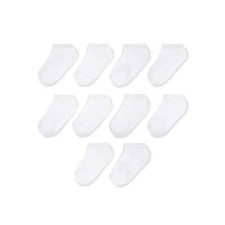 Wonder Nation 10 Pairs Unisex Low Cut Socks, White Size 18M- 36M