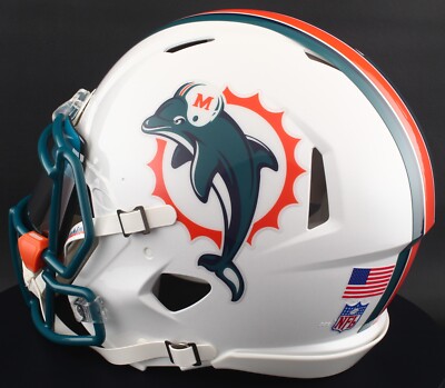 MIAMI DOLPHINS NFL Riddell Speed Full Size AUTHENTIC THROWBACK Football Helmet