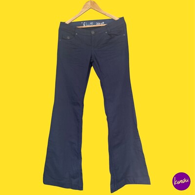 BASIC COLLECTION Women's Bootcut Jeans, Stretch Denim, Logo Patch, Blue, UK 12