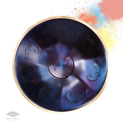 RAV Vast Indigo B Kurd Balanced Steel Tongue Drum Handpan