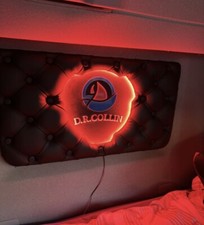 Scania buttoned leather NEON LED Back wall board 12V cigg socket + dimmer custo#