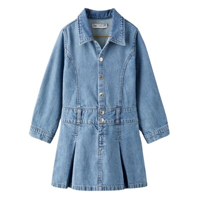 NWT Zara Pleated Denim Dress Kids Light Wash Jean Long Sleeves Size 11-12yrs | eBay NWT Zara Pleated Denim Dress Kids Light Wash Jean Long Sleeves Size 11-12yrs | eBay
