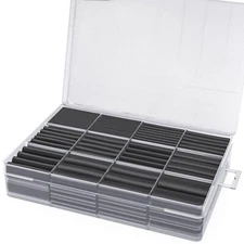 650pcs Heat Shrink Tube Kit, Black, 2:1 Ratio, Protection for Electrical Wires