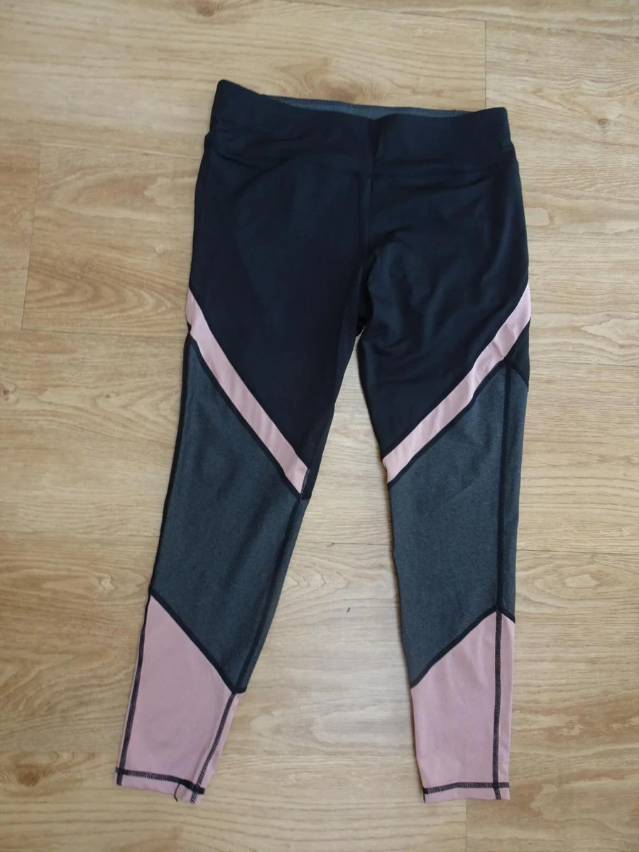 SOULUXE ladies black pink grey gym workout leggings UK 16 EXCELLENT