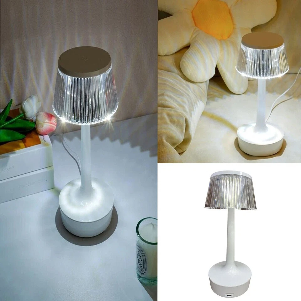 LAMPADA TAVOLO EFFETTO CRISTALLO RICARICABILE USB LUCE RGB LED BIANCA TD-307 - Immagine 3 di 4