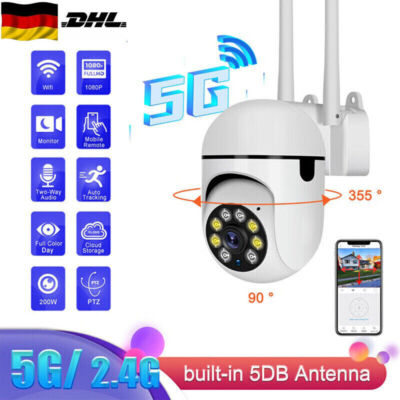 5GHz 1080P HD FUNK WLAN WIFI IP NETZWERK CAMERA Outdoor AUßEN ÜBERWACHUNGSKAMERA