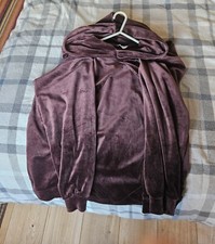 ladies chocolate brown hoody velve