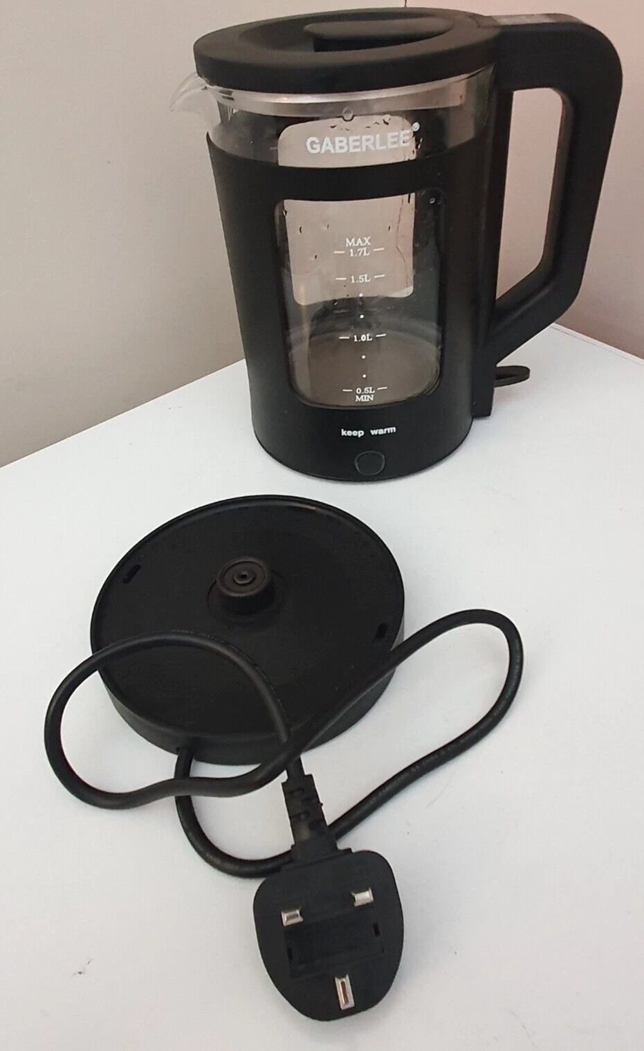 Gaberlee Electric Kettle KE3055 Glass Doubled Walled Keep Warm Cordless