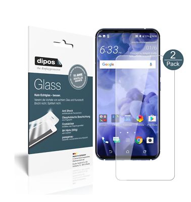 2x Schutzfolie für HTC U11 Plus - Anti-Shock 9H Folie dipos Glass Displayfolie