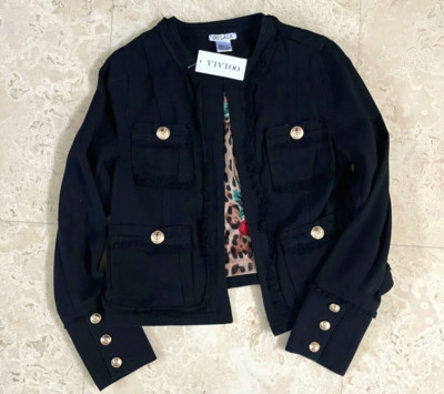 OO LA LA Black Cotton Womens Jacket Size S