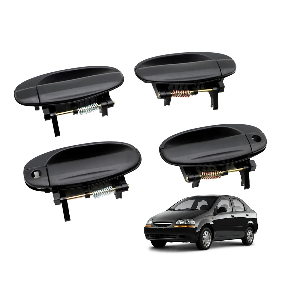 Outer Door Handles Set 4 Front Rear Left Right Black For Chevrolet Aveo5 Aveo Foto 3 de 4