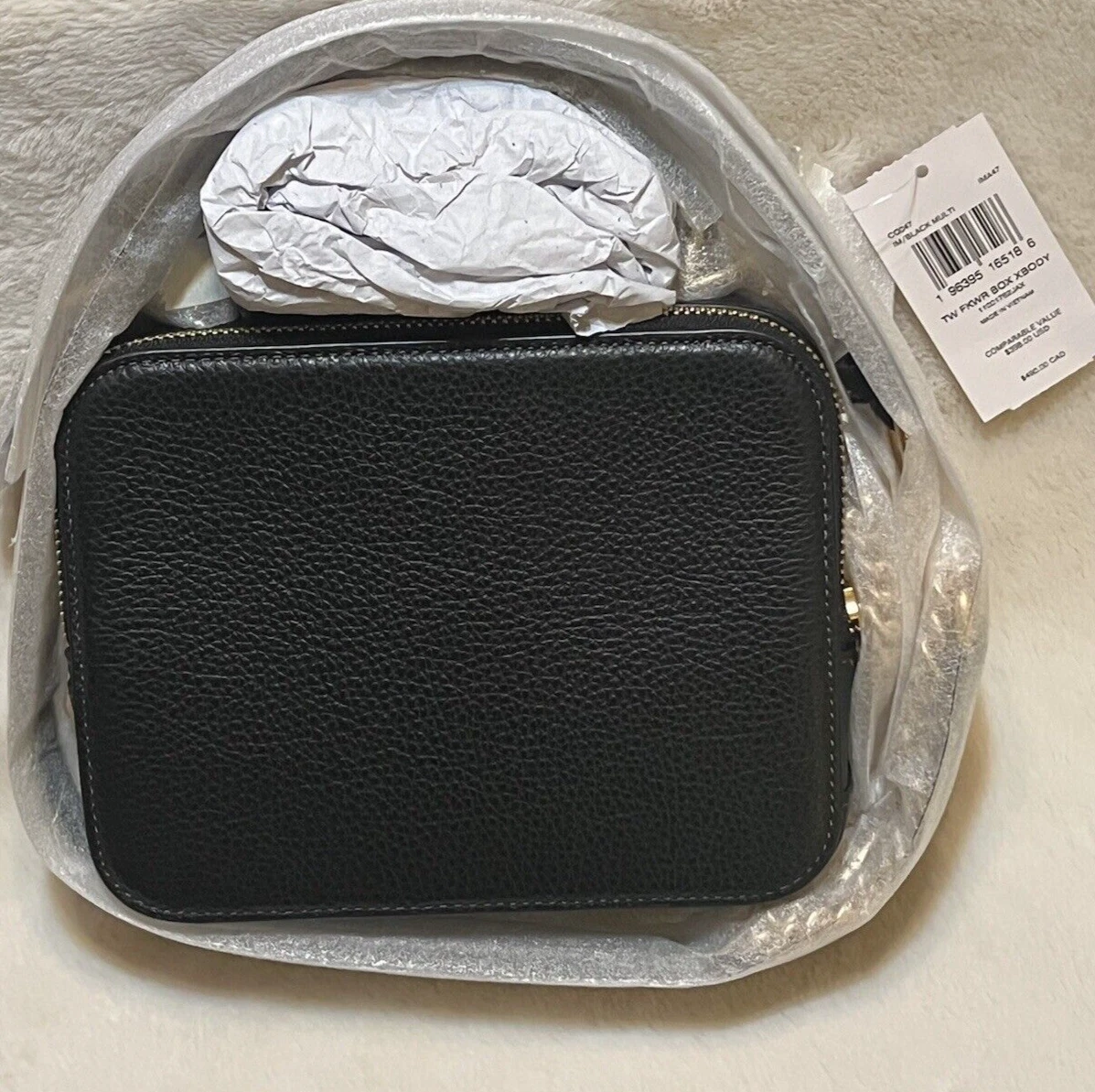 Coach X Tom Wesselmann Scatola a tracolla in pelle nera multi CQ047 nuova con etichette