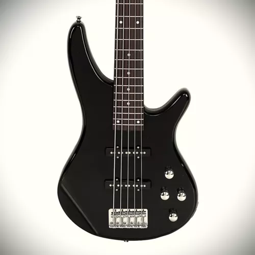 Black 5-String Bass Guitar with S-S Pickups, Maple Neck, 24-Frets, Glarry GIB