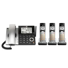 NEW AT&T 4 Handset Corded/Cordless Answering System with Smart Call Blocker & ..