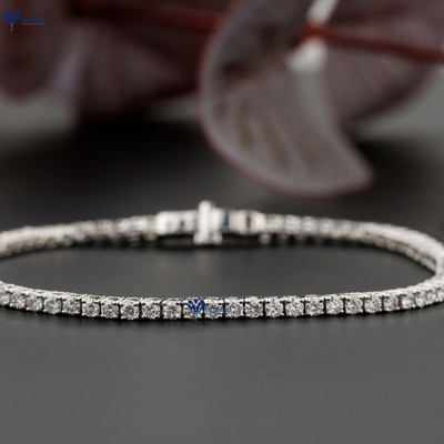1.80 TCW Round Cut Tennis Moissanite Diamond Bracelet 10k White Gold Labstone