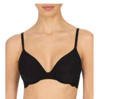 NATORI 731222 PLUSH FULL FIT J-HOOK CONVERTIBLE BRA BLACK 34DD NWOT $72