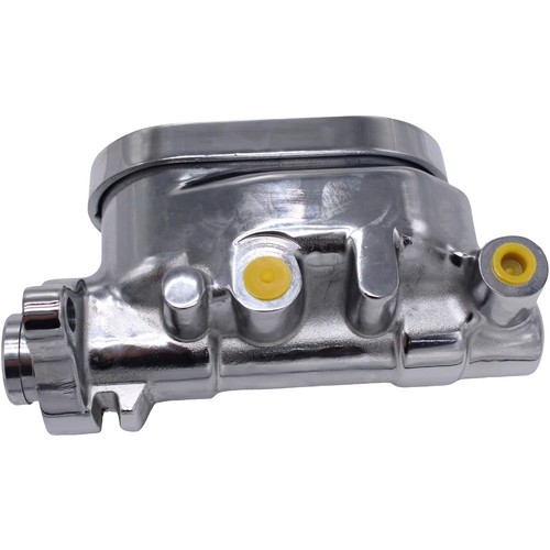 For GMC Brake Master Cylinder 1" Bore 9/16" & 1/2" Ports Dual Chrome Flat - Picture 6 of 18