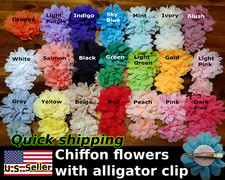 Flower Hair Clip U.S. SELLER  Chiffon  Alligator Clip  2'' and 2.8''  NEW 