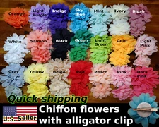 Flower Hair Clip [U.S. SELLER] [Chiffon] [Alligator Clip] [2'' and 2.8''] [NEW]