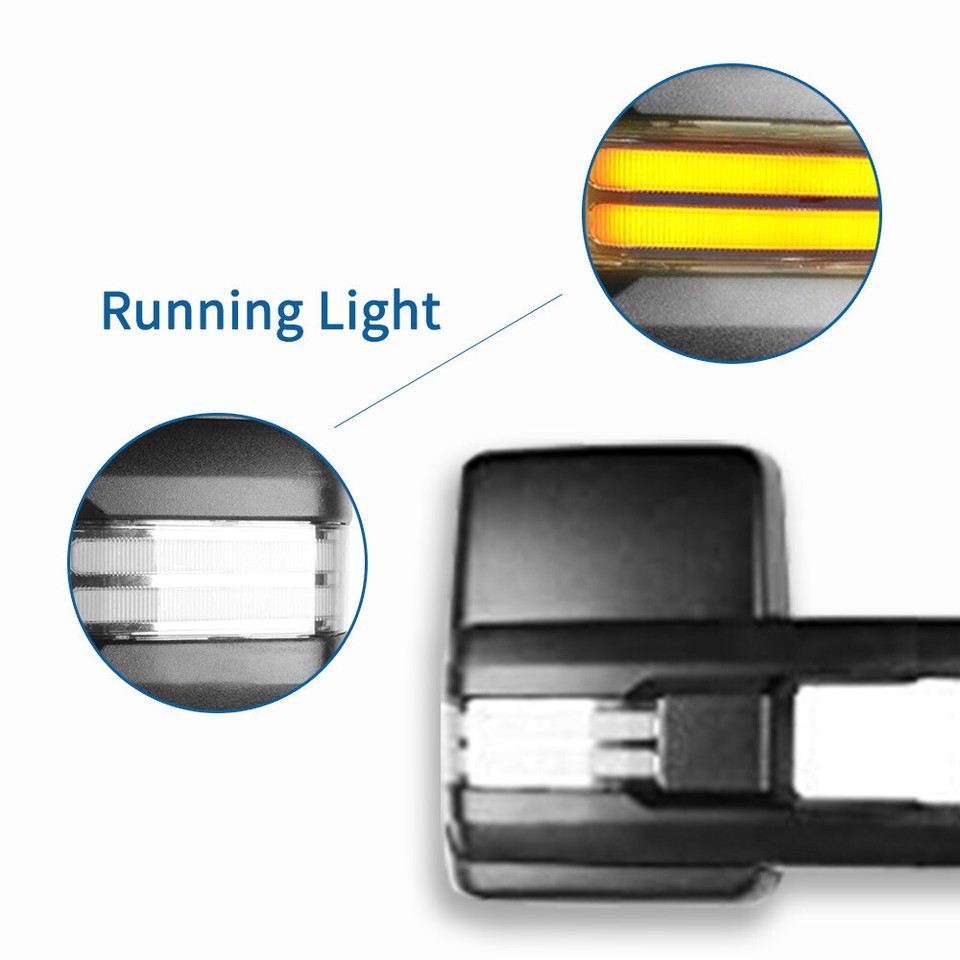 Power Heated Tow Mirrors Chrome For 07-13 GMC Sierra 1500 W - Foto 8