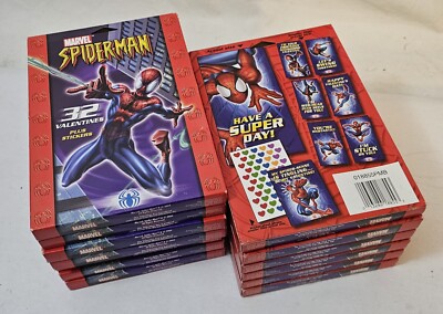 13 BOXES OF 2004 SPIDER-MAN 32 VALENTINES CARDS PLUS A STICKER SHEET NEW