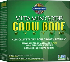 Calcium Supplement - Vitamin Code Grow Bone Made with Whole Foods, Strontium,...