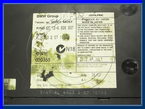 BMW 7 series E65 E66 DVD CD CHANGER MMC2 WITH MAGAZINE VIDEO 6 DISC 6926937 - Picture 5 of 6