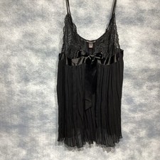 Victoria  s Secret Black Lace Babydoll Nightie Lingerie Sheer Gown XL Vintage