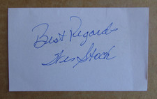 WES STOCK SIGNED AUTOGRAPH 3X5 INDEX CARD MLB 1959 ORIOLES 1964 KC ATHLETICS