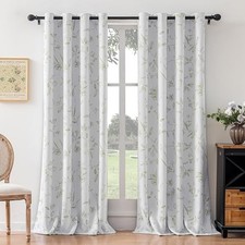 100 Blackout Floral Curtains 96 Inches 52"W x 96"L Pack of 2 Sage Green