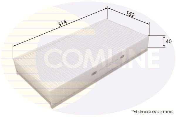 Cabin Pollen Air Filter 314mm Length Fits Citroën C5 C6 Peugeot 407 COMLINE