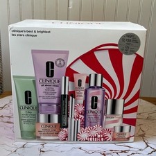 CLINIQUE BEST  BRIGHTEST SKINCARE  MAKEUP GIFT SET  9 FULL SZ PRODUCTS  NEW