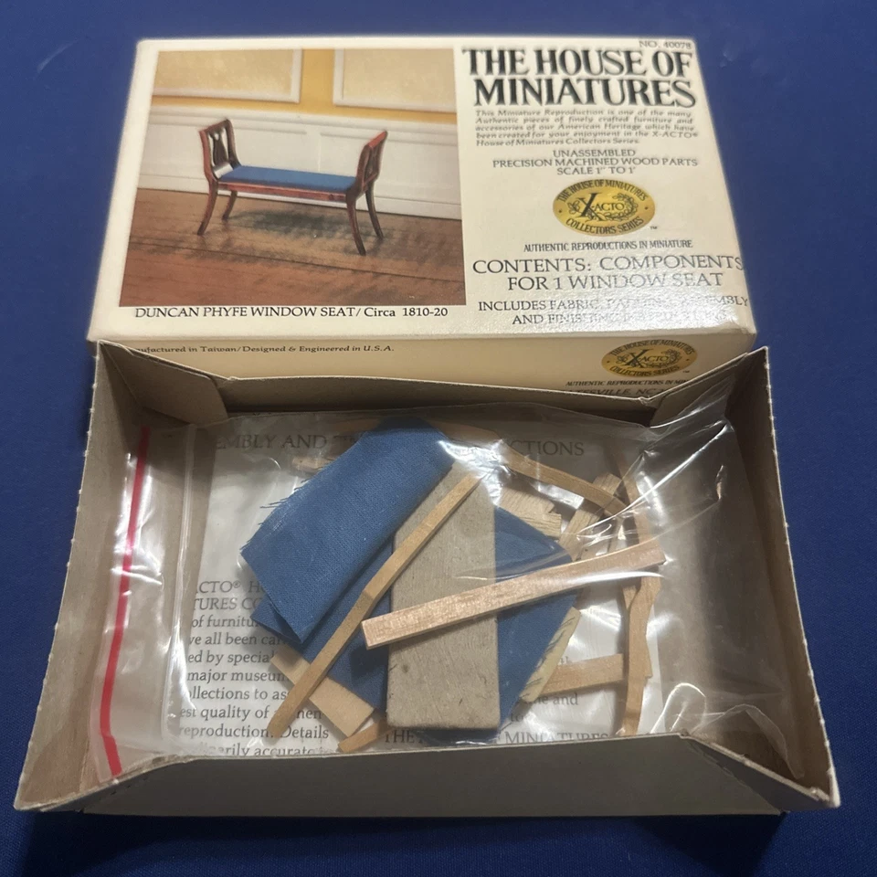 Asiento de ventana vintage House of Miniatures Duncan Phyfe #40078  Foto 2 de 3