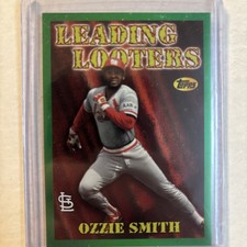 2023 Topps Archives Ozzie Smith  Leading Looters Green Foil #32/99 Cardinals 