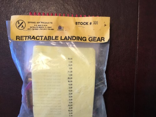 Spring Air Retracts, Stock # 101, 3-gear set, complete with tank and ...